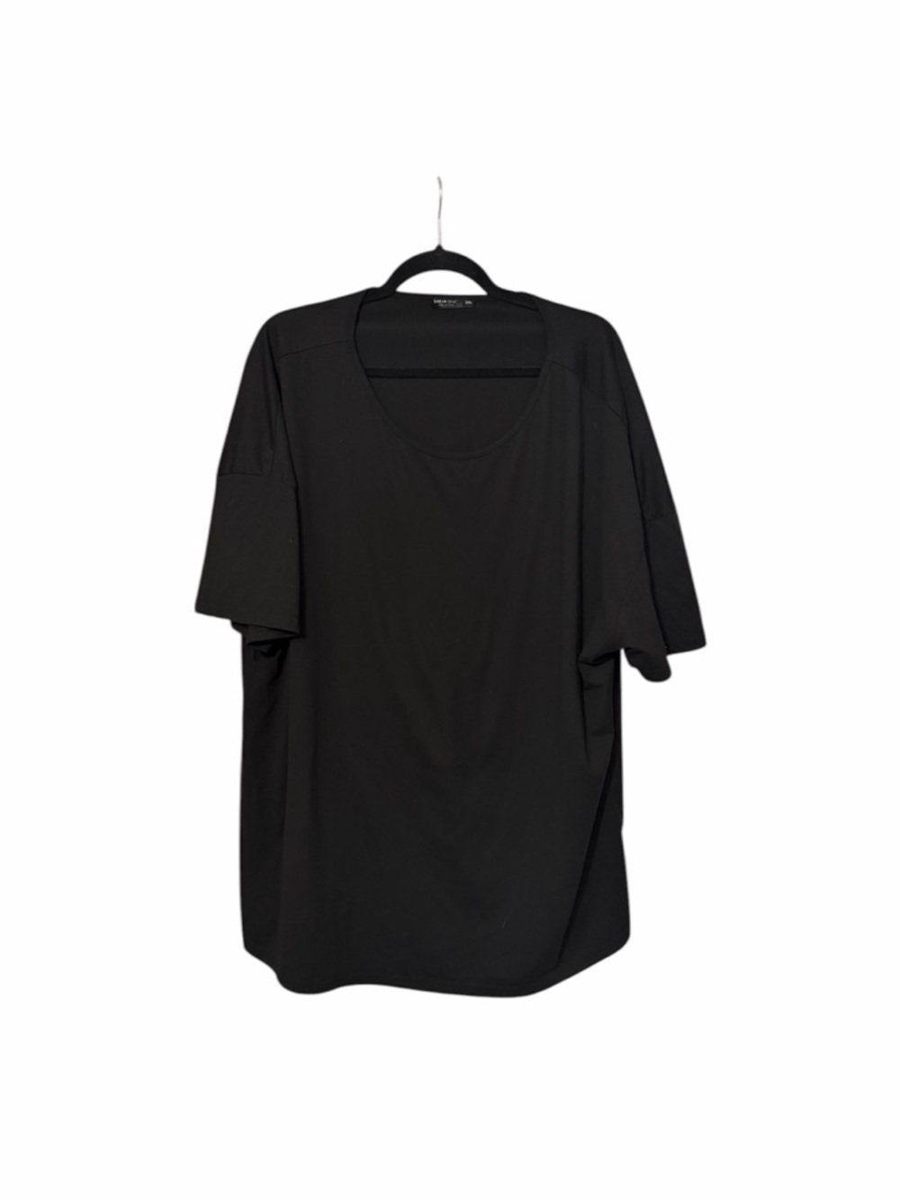 SHEIN Black Short Sleeve Oversized Scoop Neck Tee • Size 2X